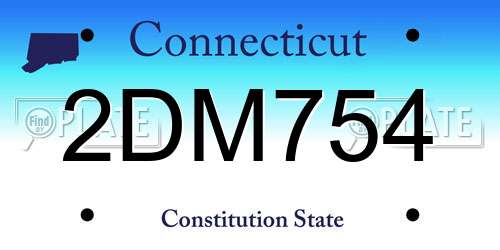 2DM754 Connecticut License Plate