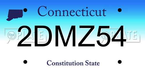 2DMZ54 Connecticut License Plate