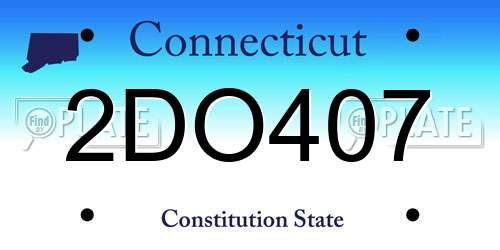 2DO407 Connecticut License Plate