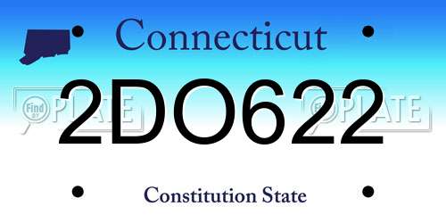 2DO622 Connecticut License Plate