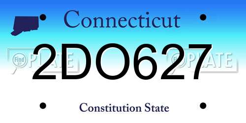 2DO627 Connecticut License Plate