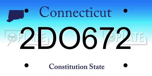 2DO672 Connecticut License Plate