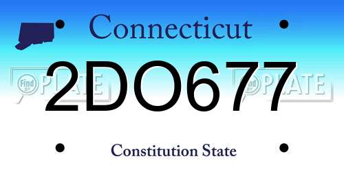 2DO677 Connecticut License Plate