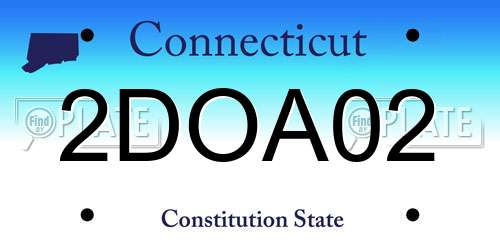 2DOA02 Connecticut License Plate