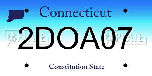 2DOA07 Connecticut License Plate