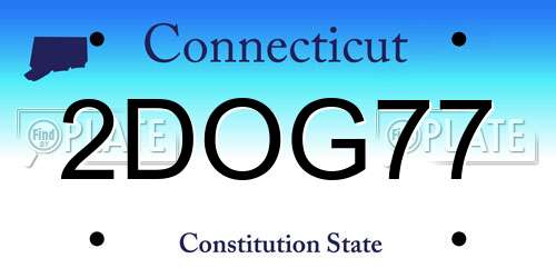 2DOG77 Connecticut License Plate