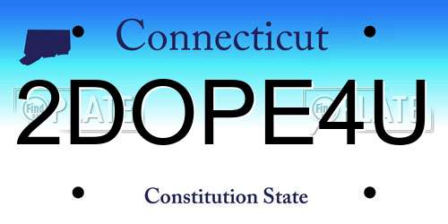 2DOPE4U Connecticut License Plate