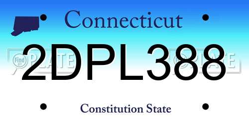 2DPL388 Connecticut License Plate