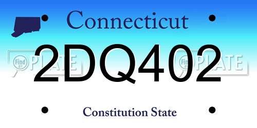 2DQ402 Connecticut License Plate