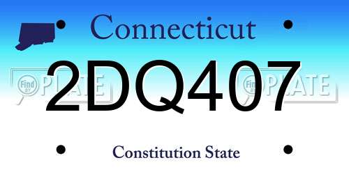 2DQ407 Connecticut License Plate