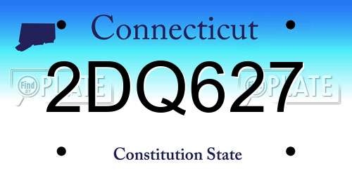 2DQ627 Connecticut License Plate