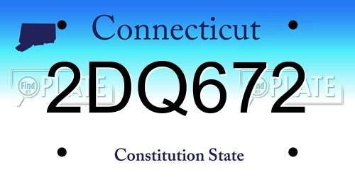 2DQ672 Connecticut License Plate