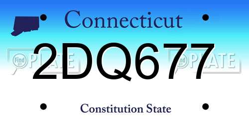 2DQ677 Connecticut License Plate