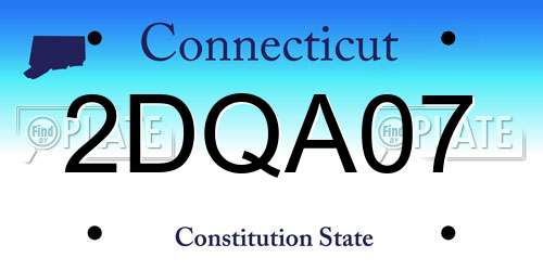 2DQA07 Connecticut License Plate
