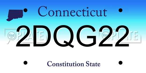 2DQG22 Connecticut License Plate