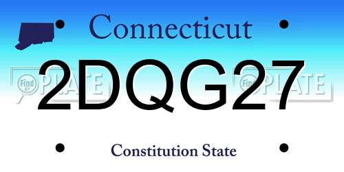 2DQG27 Connecticut License Plate