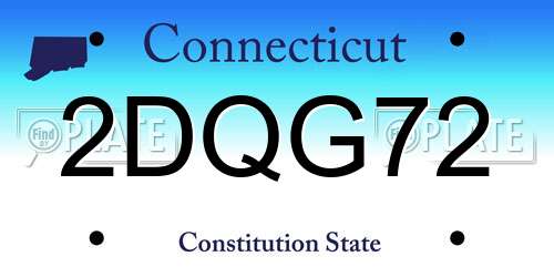 2DQG72 Connecticut License Plate