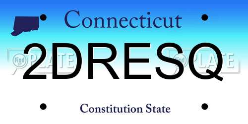 2DRESQ Connecticut License Plate