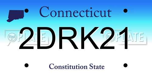 2DRK21 Connecticut License Plate