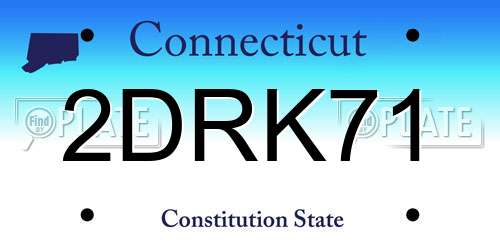 2DRK71 Connecticut License Plate