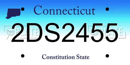2DS2455 Connecticut License Plate