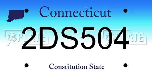 2DS504 Connecticut License Plate