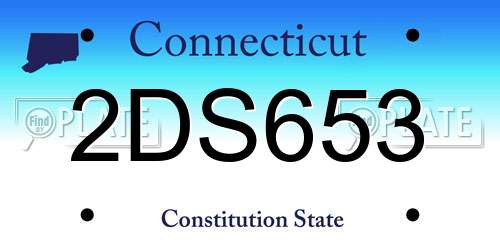 2DS653 Connecticut License Plate