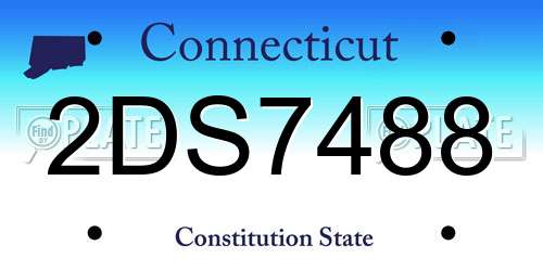 2DS7488 Connecticut License Plate