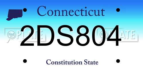 2DS804 Connecticut License Plate