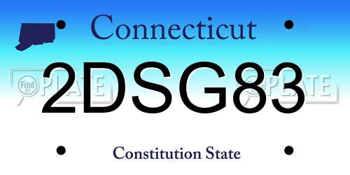 2DSG83 Connecticut License Plate