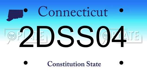 2DSS04 Connecticut License Plate