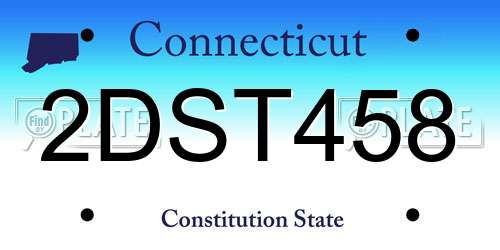 2DST458 Connecticut License Plate