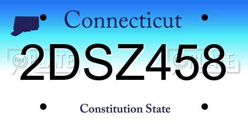 2DSZ458 Connecticut License Plate