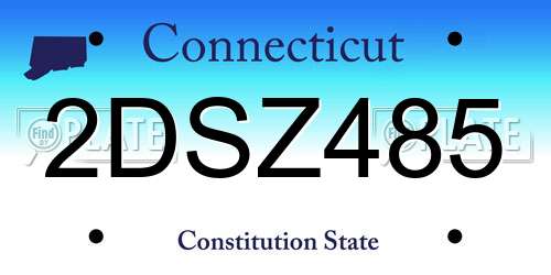 2DSZ485 Connecticut License Plate