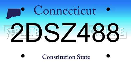 2DSZ488 Connecticut License Plate