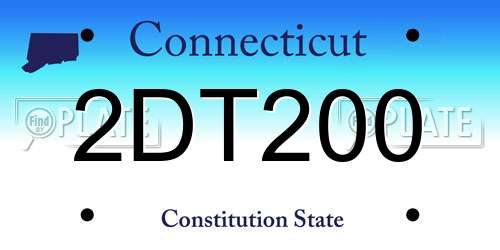 2DT200 Connecticut License Plate