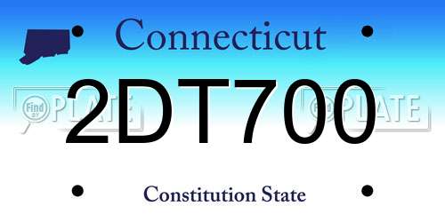 2DT700 Connecticut License Plate