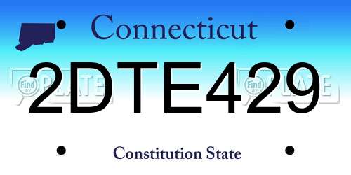 2DTE429 Connecticut License Plate
