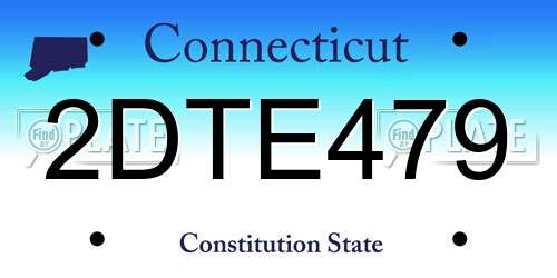 2DTE479 Connecticut License Plate