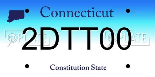 2DTT00 Connecticut License Plate