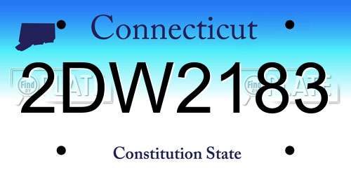 2DW2183 Connecticut License Plate