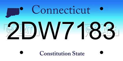 2DW7183 Connecticut License Plate