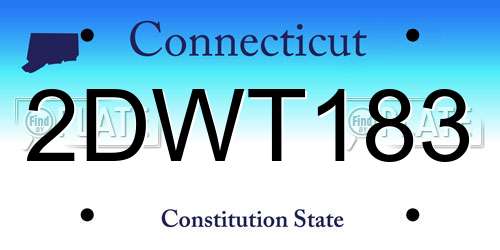 2DWT183 Connecticut License Plate