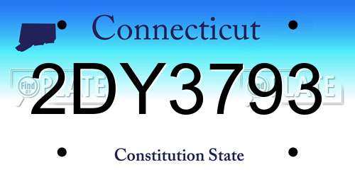 2DY3793 Connecticut License Plate