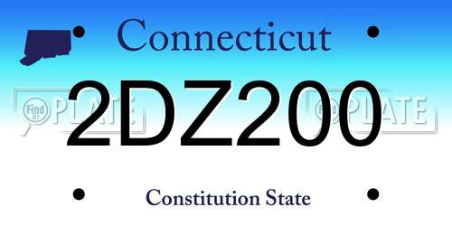 2DZ200 Connecticut License Plate