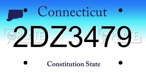 2DZ3479 Connecticut License Plate