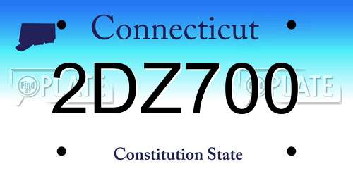 2DZ700 Connecticut License Plate