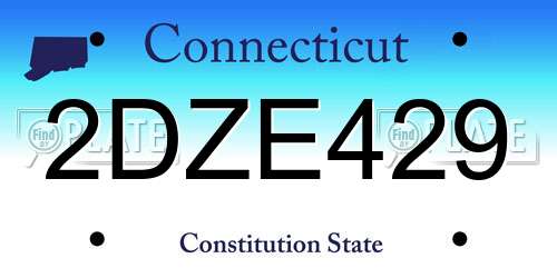 2DZE429 Connecticut License Plate