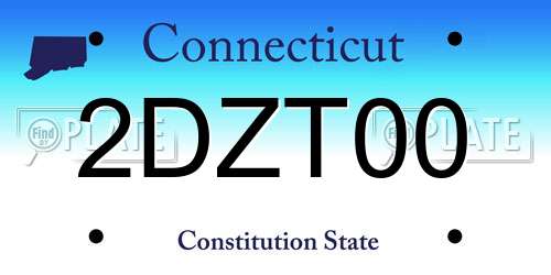 2DZT00 Connecticut License Plate