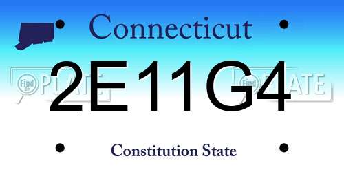 2E11G4 Connecticut License Plate